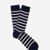 Men sunspel men | Stripe Cotton Sock Navy/White Stripe