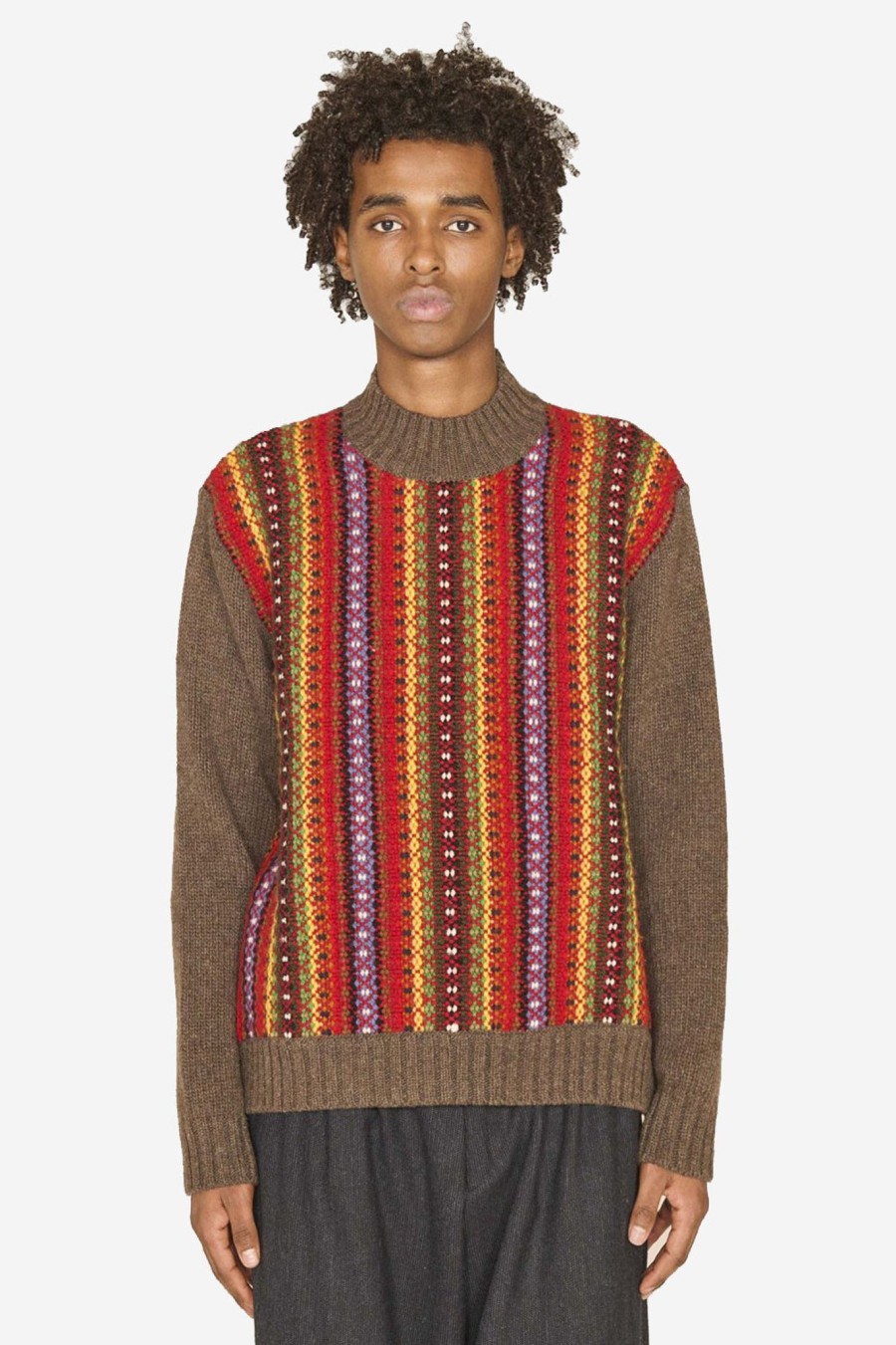 Men YMC | Bluto Hand Knit Crew Knit Multi