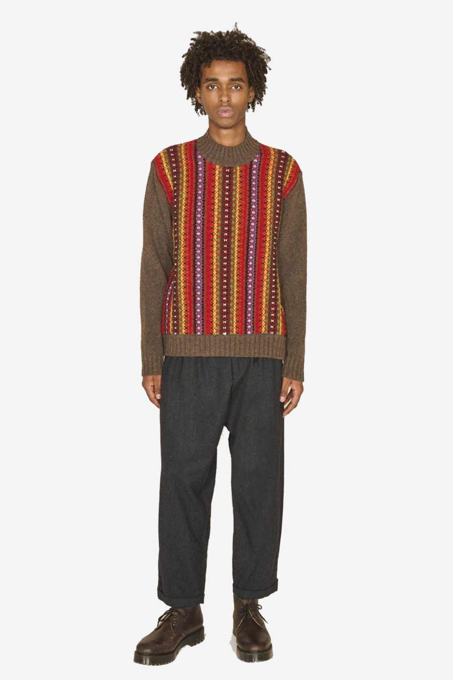 Men YMC | Bluto Hand Knit Crew Knit Multi