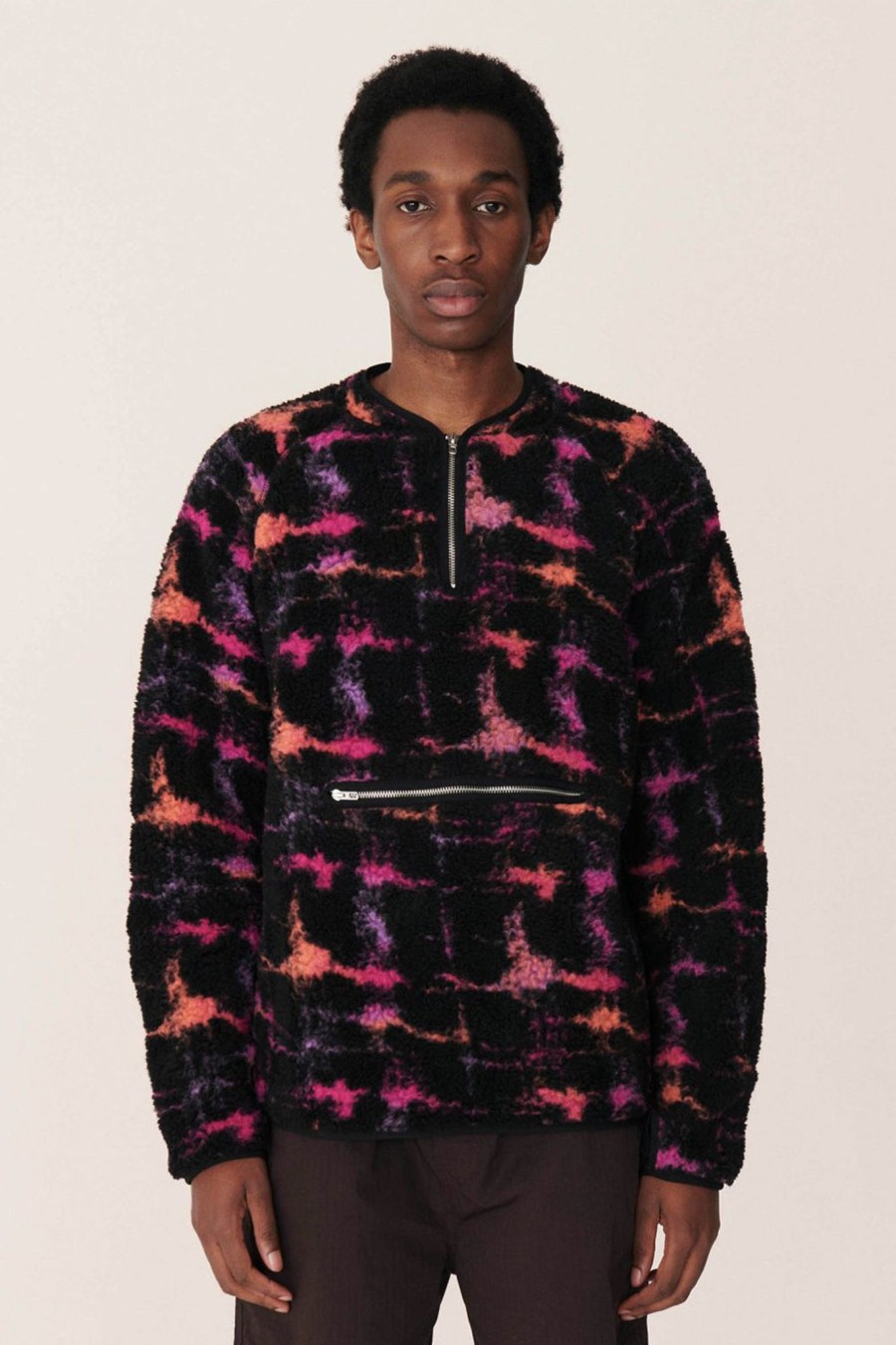 Men YMC | Ramlers Pullover Jacket Black Multi