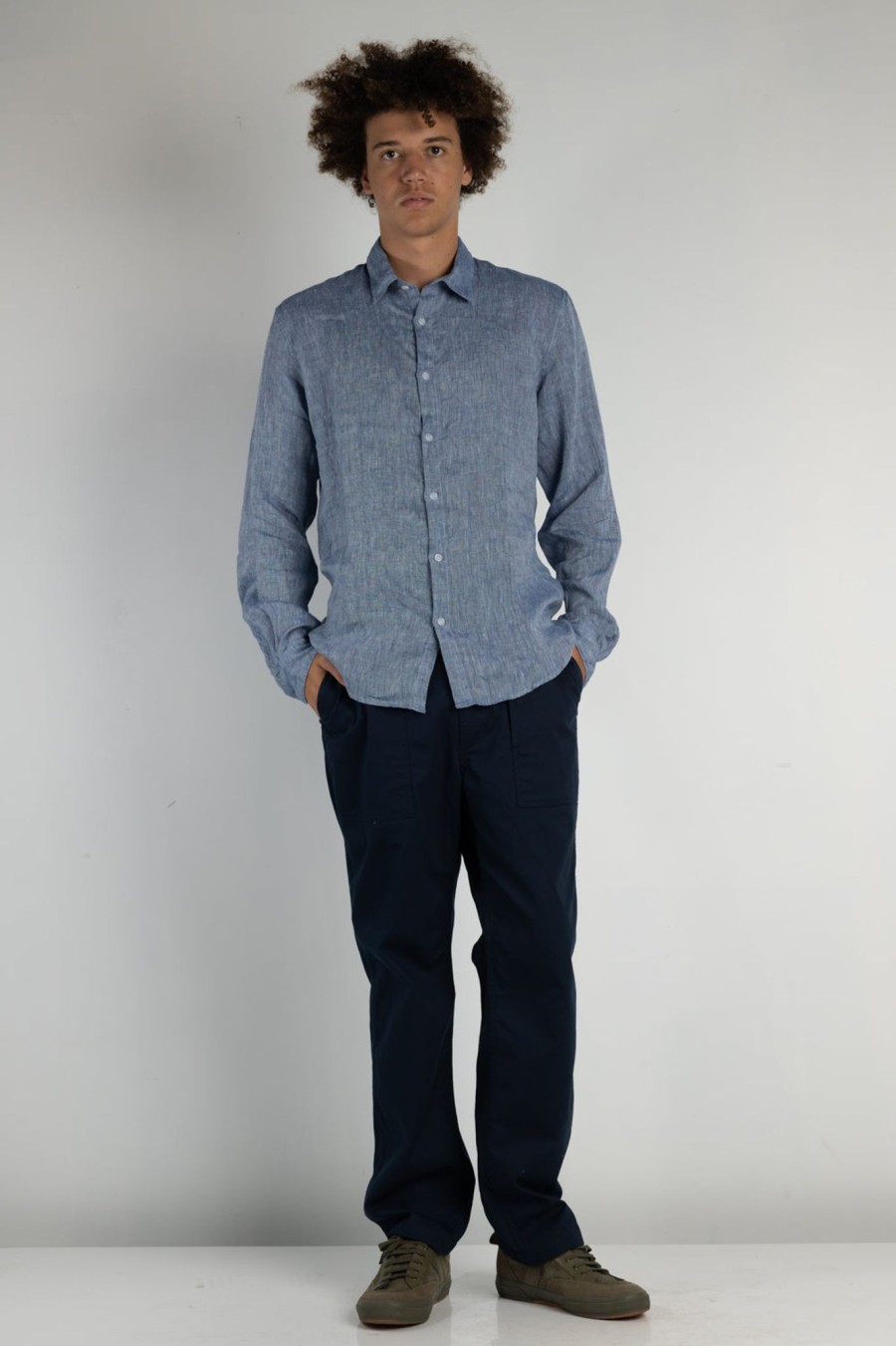 Men sunspel men | Casual Shirt Bluestone