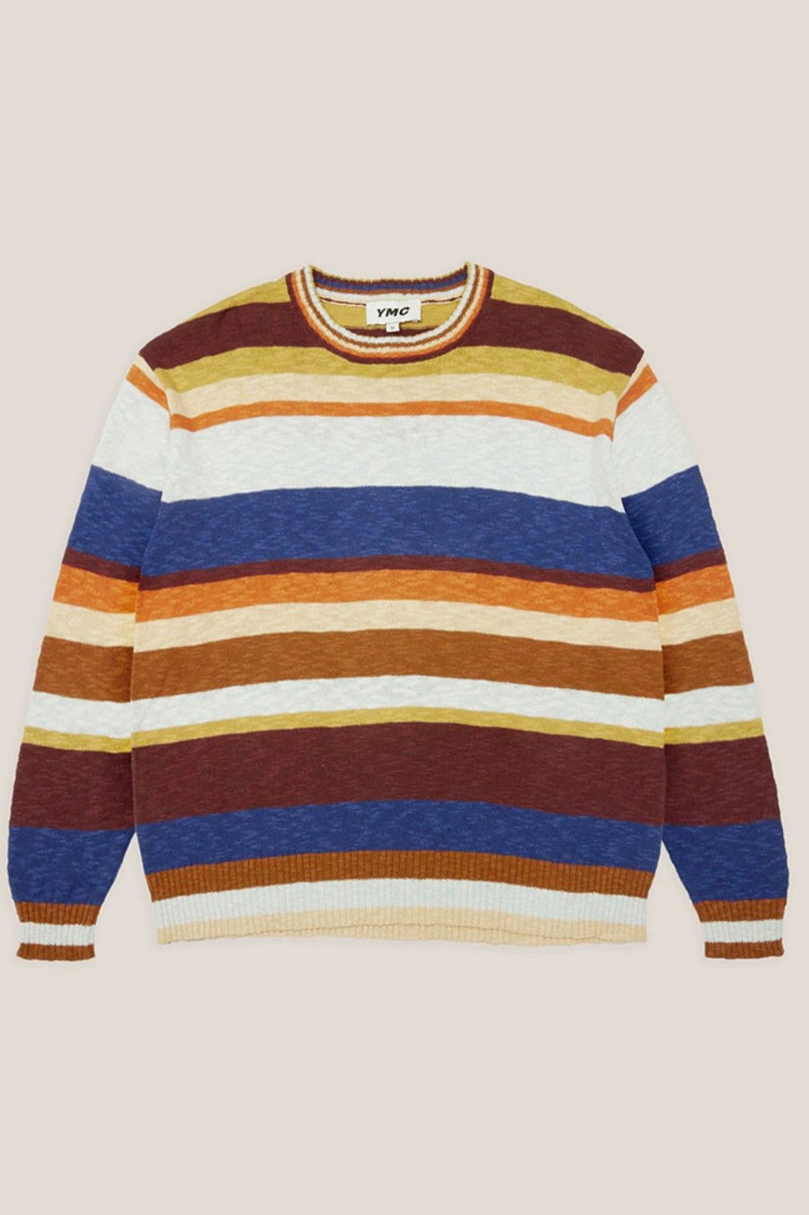 Men YMC | Dawg Stripe Crew Knit Multi