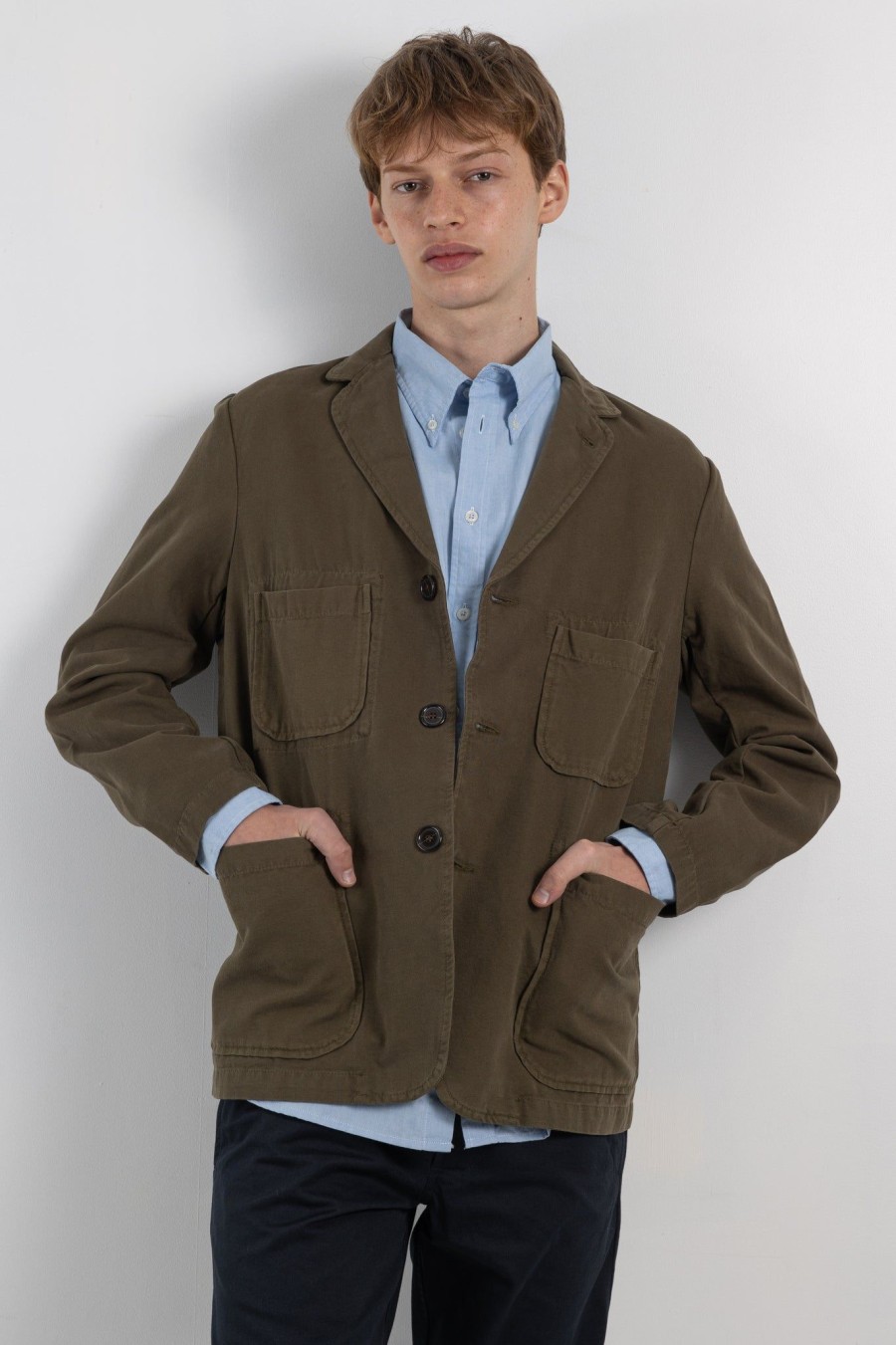 Men Universal Works | Five Pocket Jacket Olive