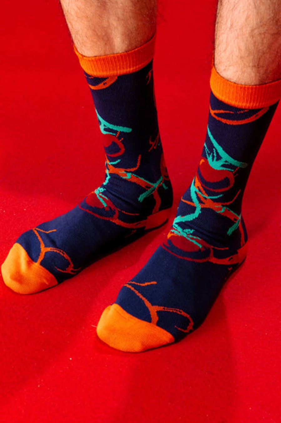 Men Henrik Vibskov MEN | Henrik Vibskov Socks Homme, Dragon Tomato