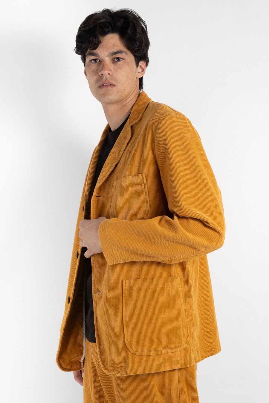 Men Universal Works | Three Button Cord Jacket Corn