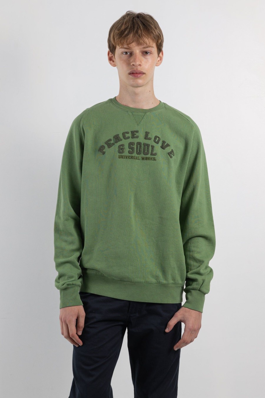 Men Universal Works | Classic Crew Sweatshirt Green