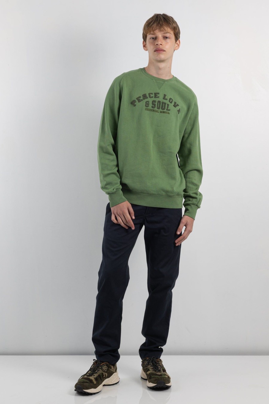 Men Universal Works | Classic Crew Sweatshirt Green