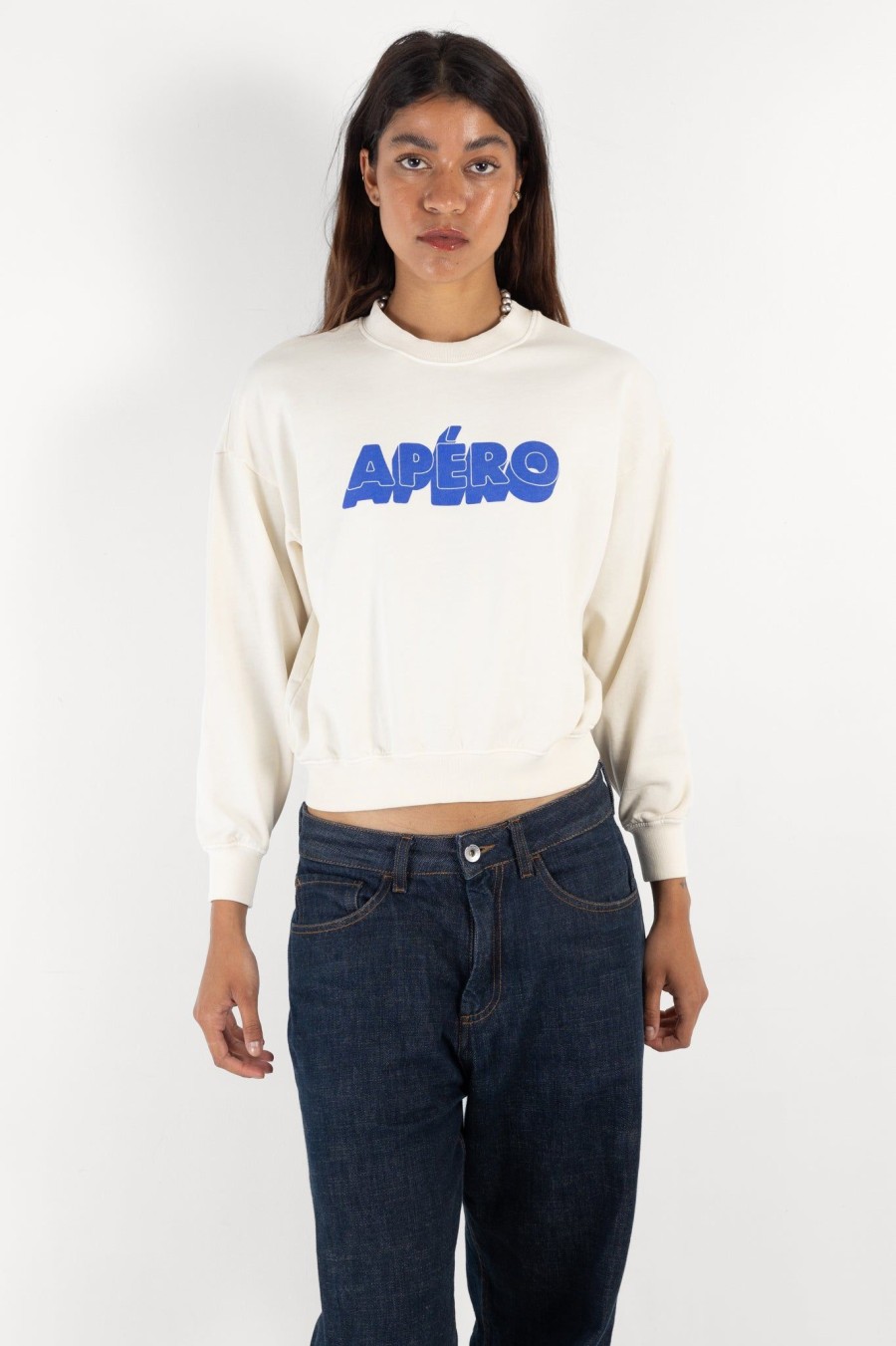 Women CLARE V | Le Drop Sweat Apero Cream