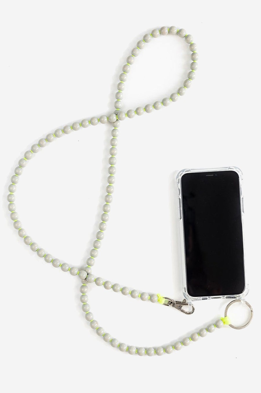 Women INA SEIFART | Phone Necklace, Lightgrey/Neonyellow