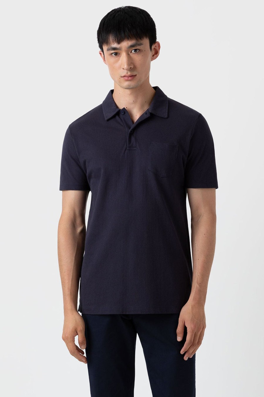 Men sunspel men | Riviera Polo Shirt, Navy