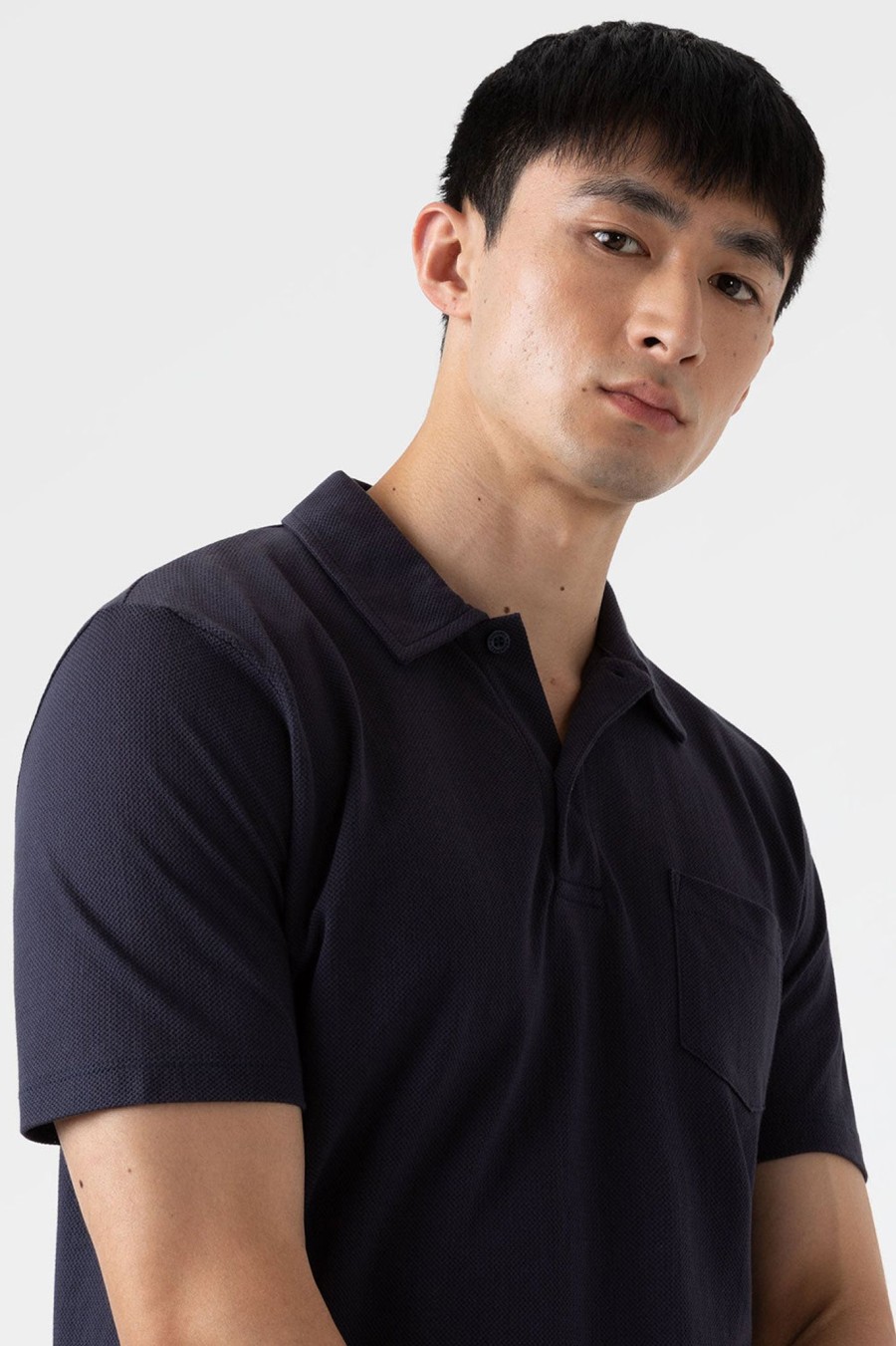 Men sunspel men | Riviera Polo Shirt, Navy