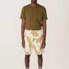 Men YMC | Z Leaf Print Short Ecru- Green