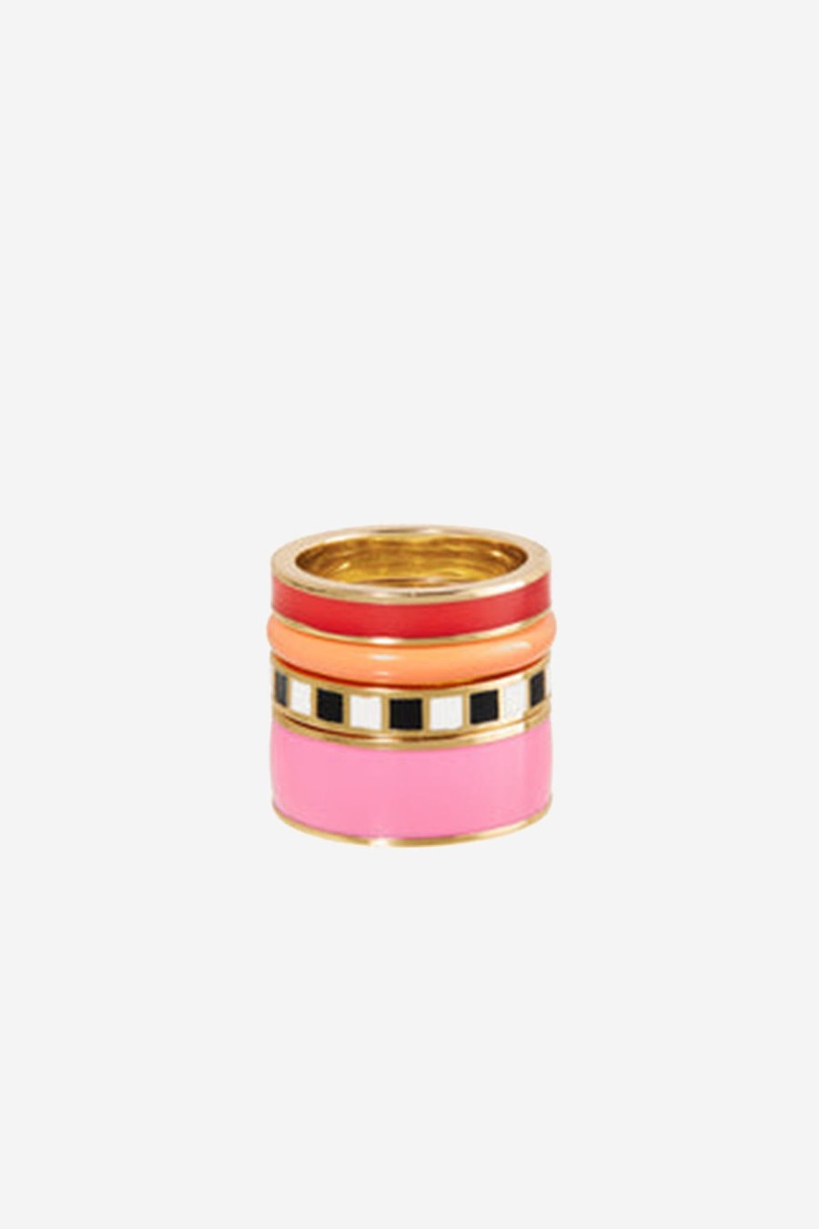 Women Roxanne Assoulin | Banded Rings Rose Crush ( Set Of 4 )