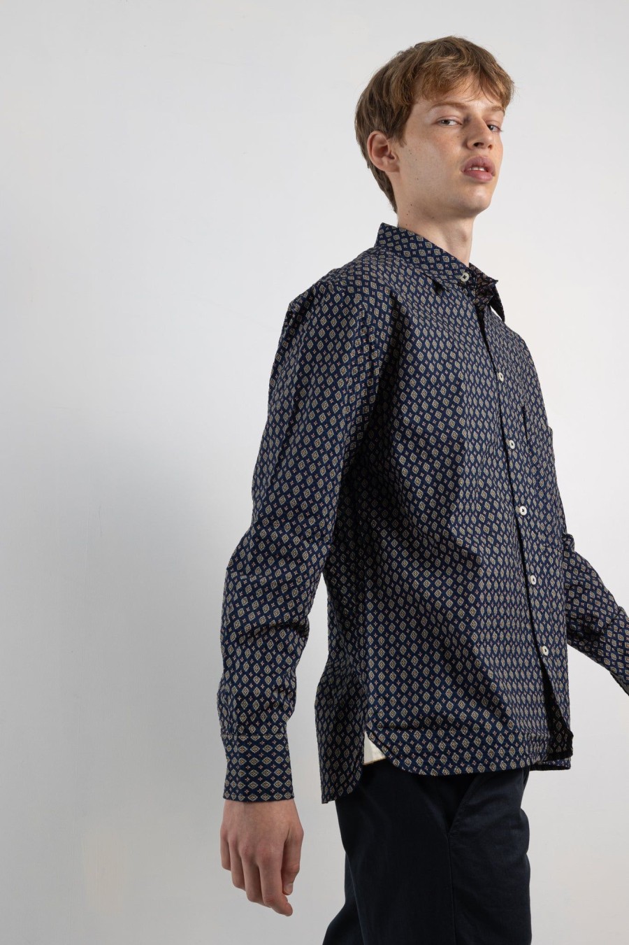 Men Universal Works | Square Pocket Shirt Navy