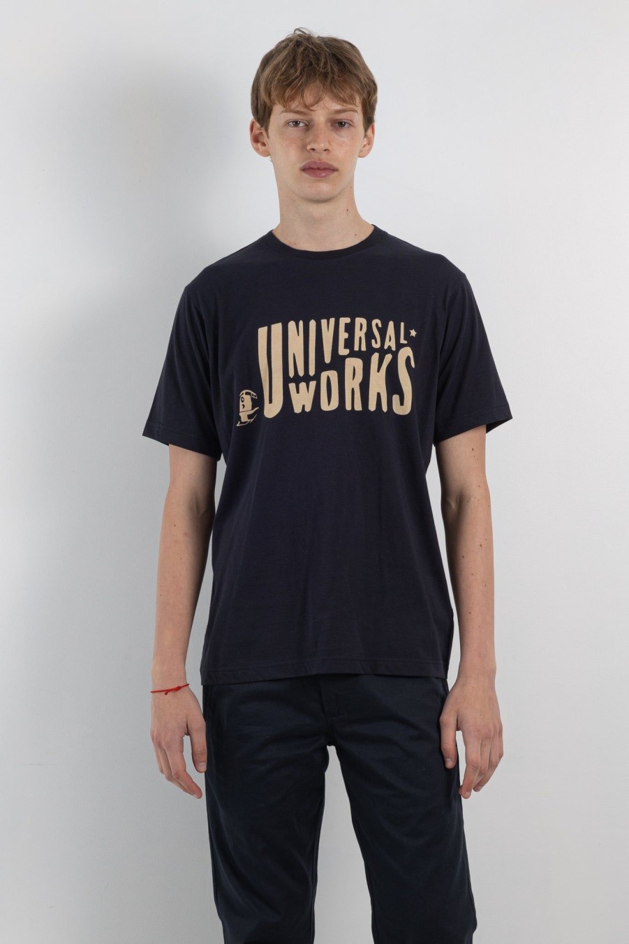 Men Universal Works | Mystery Train Print Tee Navy