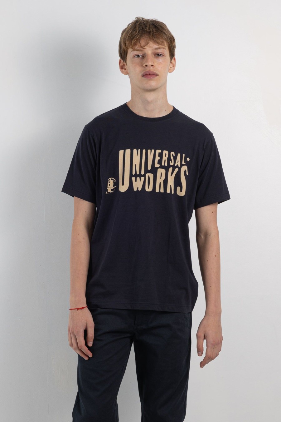 Men Universal Works | Mystery Train Print Tee Navy