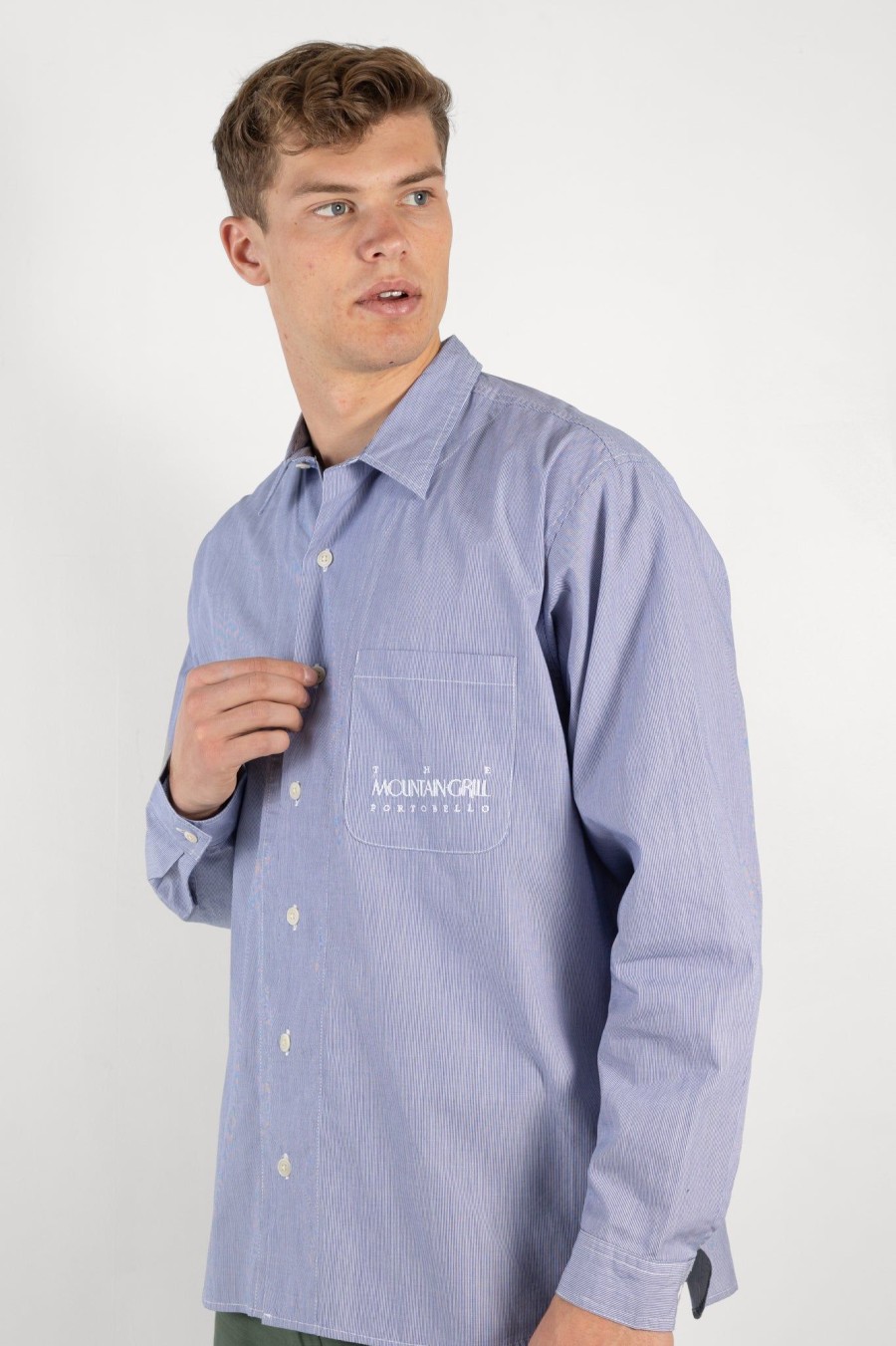 Men Garb Store | Embroidered Grande Shirt Navy