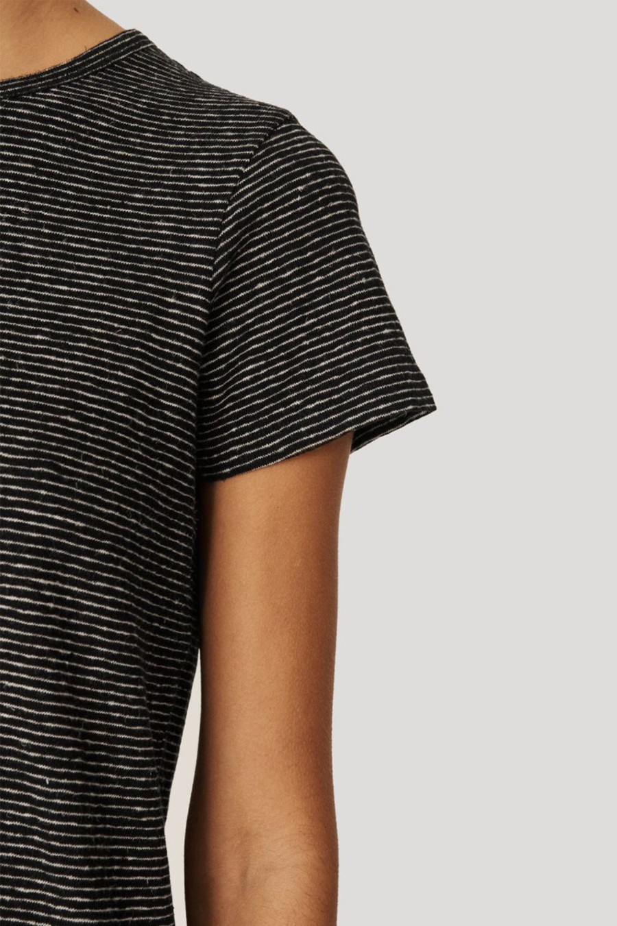 Women YMC Womens | Day Stripe T Shirt Black White