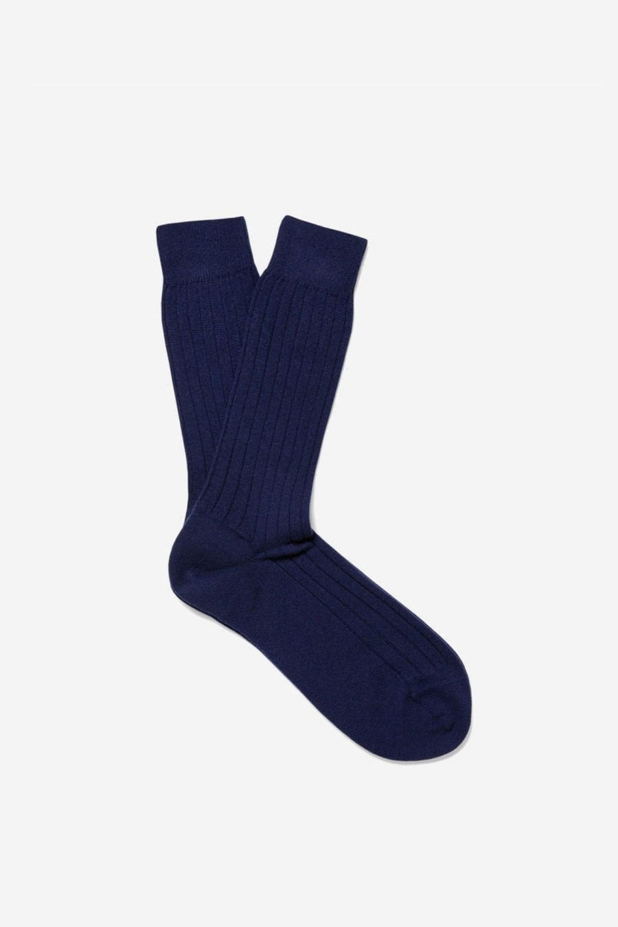 Men sunspel men | Cashmere Rib Lounge Sock, Navy