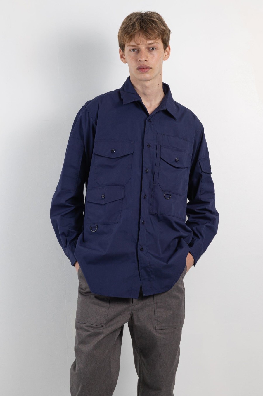 Men Engineered Garments | Trail Shirt Navy