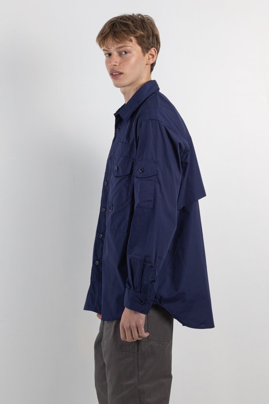 Men Engineered Garments | Trail Shirt Navy