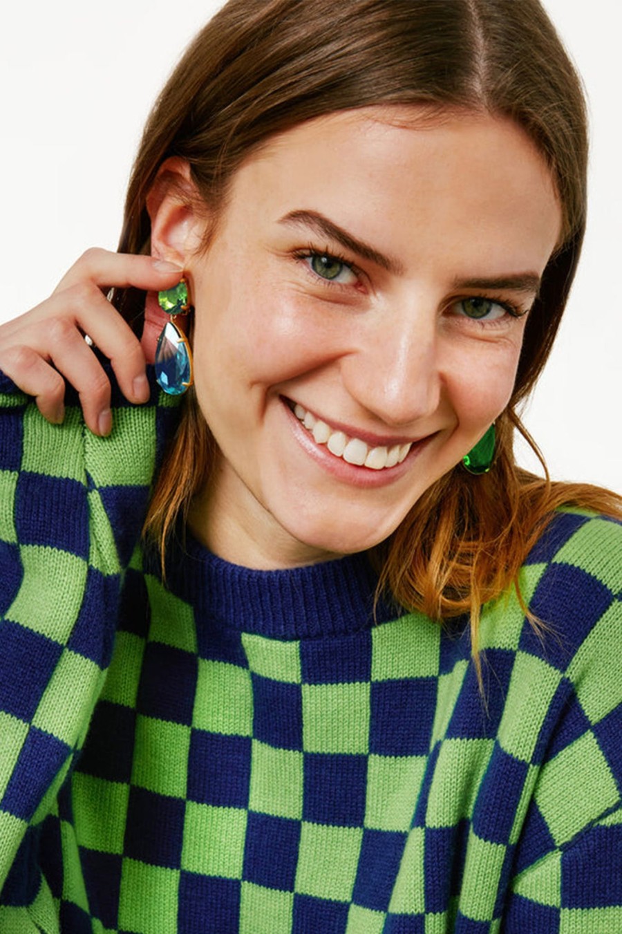 Women Roxanne Assoulin | The Marvellous Drop Earrings, Aqua/Grass