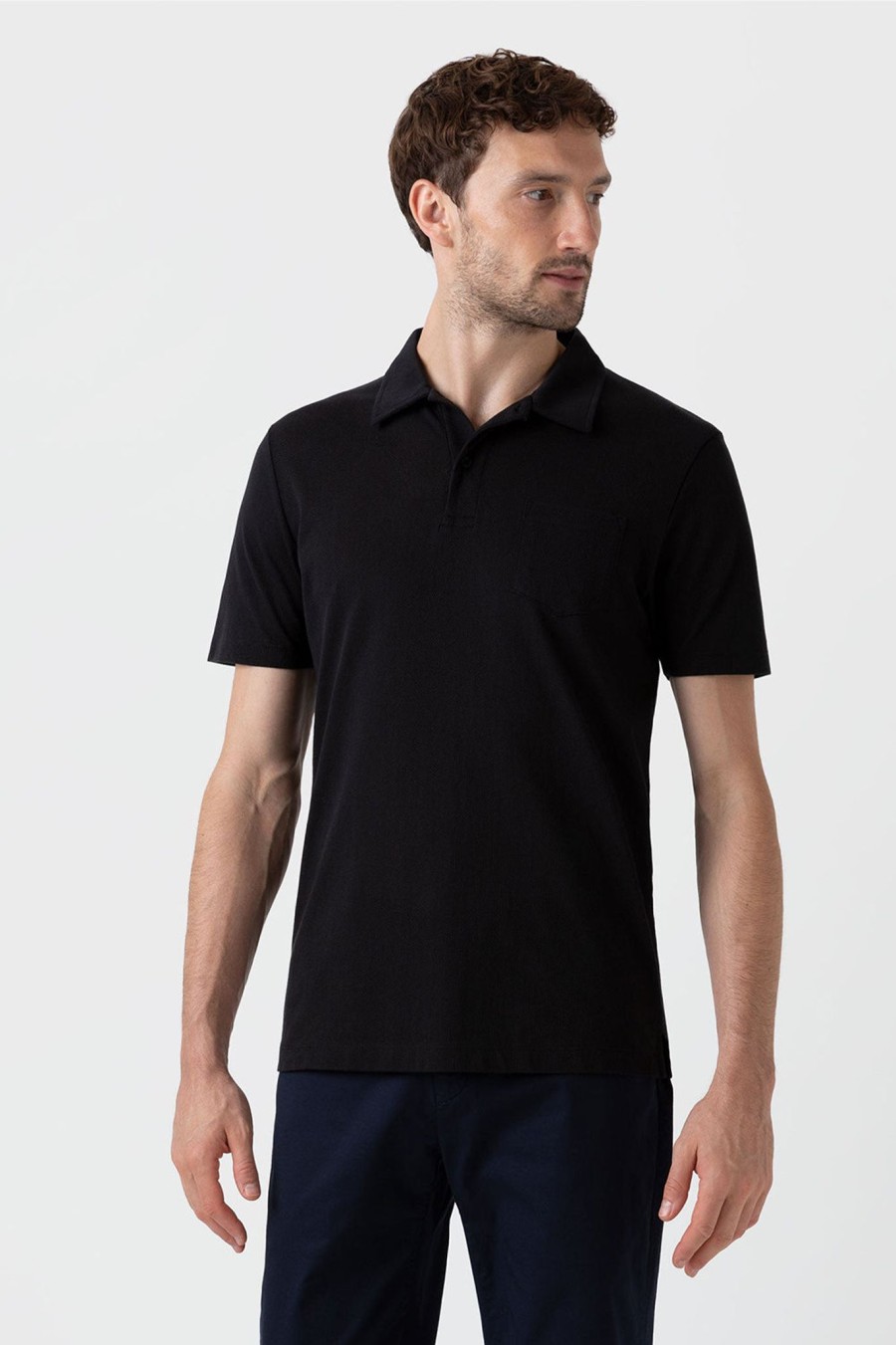 Men sunspel men | Riviera Polo Shirt, Black