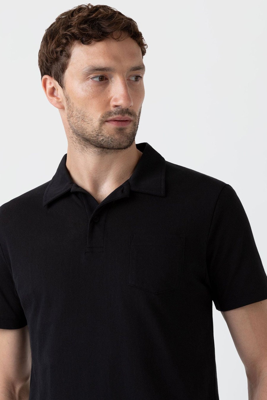 Men sunspel men | Riviera Polo Shirt, Black