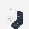 Men Foret | Alone Socks 2 Pack Navy & Cloud